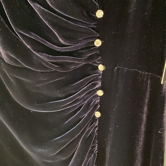 Deep blue velvet long dress New - Picture 4 of 9